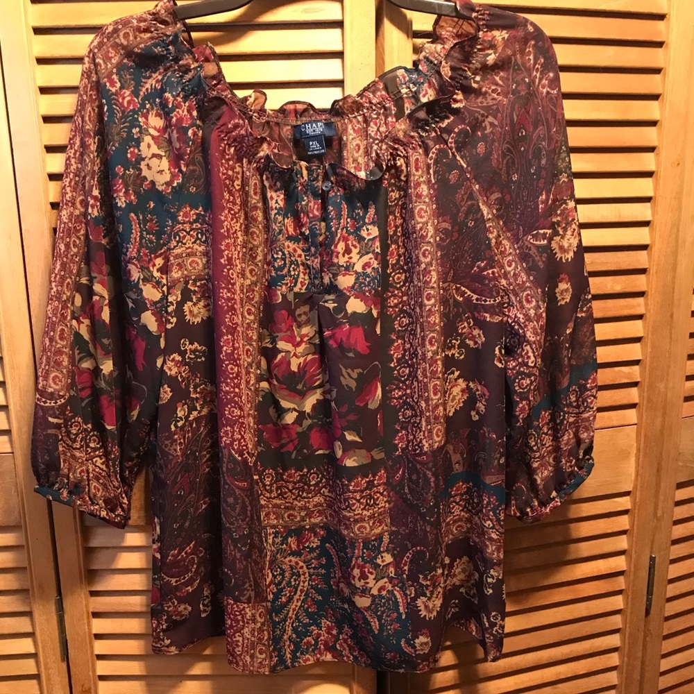 Chaps Floral Print Top